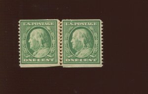 352 Franklin Mint BEP BUREAU SPLICE Coil Pair of 2 Stamps NH with APS Cert BZ958