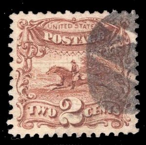 MOMEN: US STAMPS #113 NEGATIVE N CANCEL USED VF+ LOT #79110