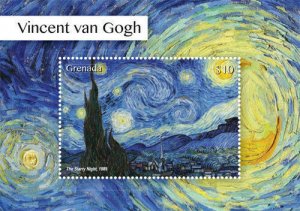 Grenada 2015 - Vincent Van Gogh Stamps - The Starry Night - Souvenir Sheet MNH