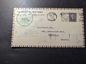1928 Canada Special Airmail Cover London to Toronto Ontario Golden Jubilee