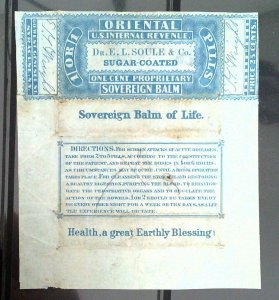 Scott #RS227a - 1c Blue - Old Paper - 2019 APS cert - Syracuse Wrapper