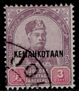 MALAYSIA - Johore QV SG34, 3c dull purple & carmine, FINE USED.