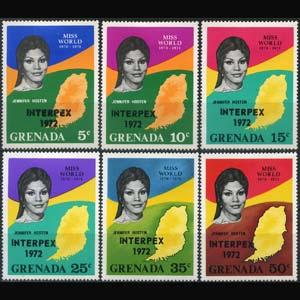 GRENADA 1971 - Scott# 403A-8B Miss World Opt. Set of 6 NH