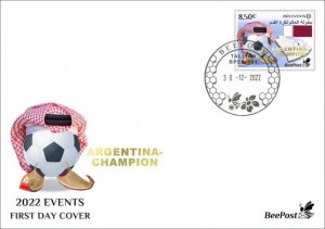 Estonia 2022 World Football Cup Qatar Argentina - Champion BeePost FDC stamp