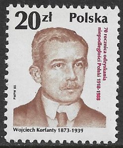 POLAND 1988 20z Wojciech Korfanty National Leaders Issue Sc 2875 MNH