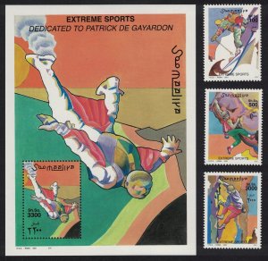 Somalia Skydiving Extreme Sports 3v+MS 2001 MNH MI#911-913+Block 83