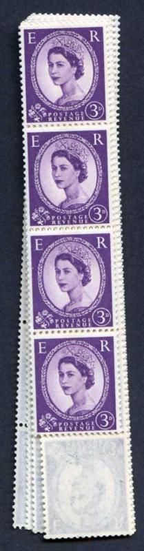 S79 3d Deep Lilac Crowns Wmk U/M Coil Strip 59