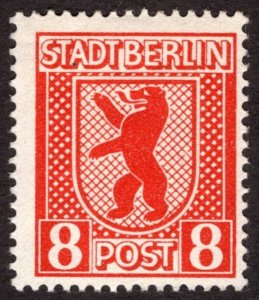 1945, Germany, Allied Occupation of Berlin 8pf, MNH, Sc 11N3