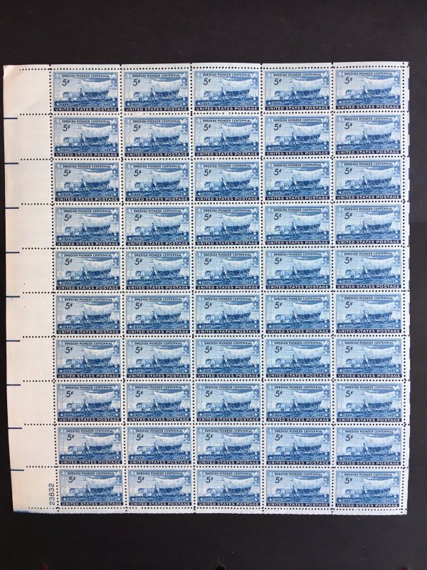 1948 sheet - 5-cent Swedish Pioneers - Sc# 958