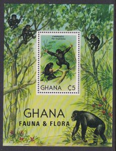 Ghana 788 Chimpanzee Souvenir Sheet MNH VF