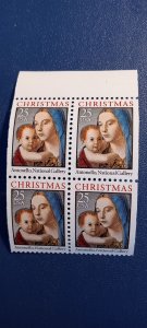 US 2514, Madonna and Child, Block of 4 @ .25c, MNH (1990)