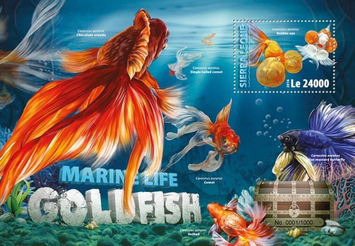 SIERRA LEONE 2016 SHEET GOLDFISHES FISHES MARINE LIFE srl16309b