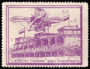 Vintage Germany Poster Stamp Charcoal Soles Kohler Dry Against Foot Sweat