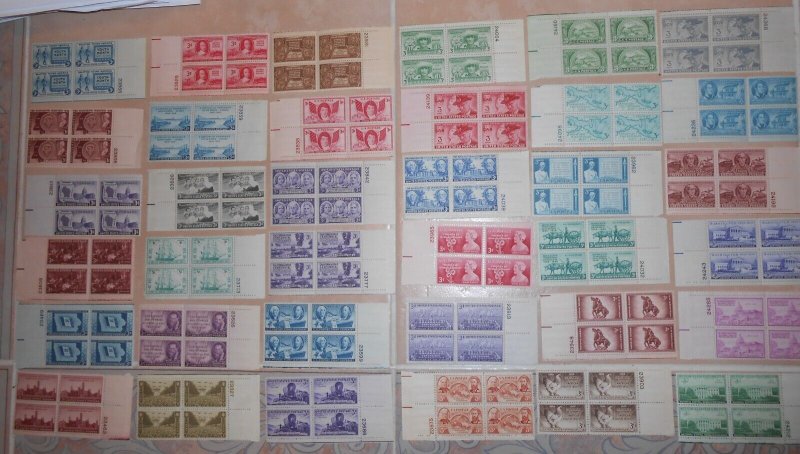 166 All Different United States 3 cent Plate Blocks. MNH. OG.    #02 USPB165 