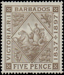 Barbados #85, Incomplete Set, 1897, Hinged