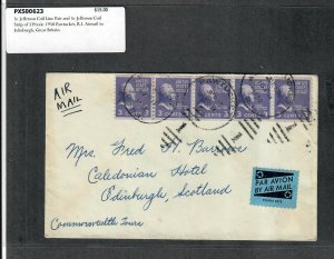 1950 Prexie Cover 3c Jefferson Coil Line Pair + Strip Of 3 Pawtucket RI Airmail