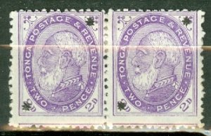 MD: Tonga 9 unused no gum horizontal pair CV $190