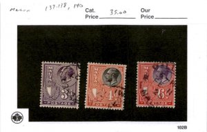 Malta, Postage Stamp, #137-138, 140 Used, 1926 (AB)