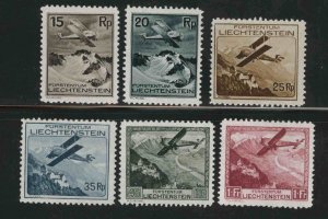 Liechtenstein Scott C1-C6 MH* 1930 Airmail set CV $175