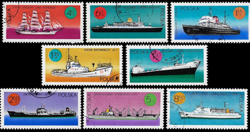 Poland 1971 Sc 1780-87 U & cto vf Ships