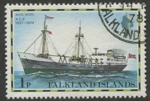 Falkland Is.- Scott 260 - Ships Issue - 1978 - VFU - Single 1p Stamp