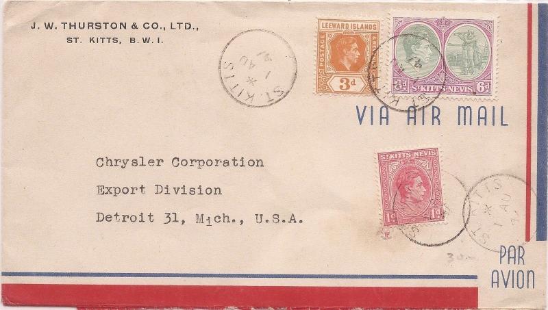 St Kitts 1942 A/M Censor to Chrysler Corp USA (bam)