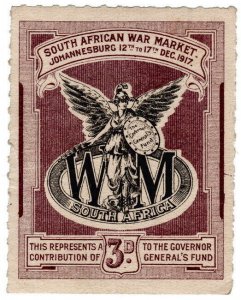 (I.B) South Africa Cinderella : War Market Label 3d