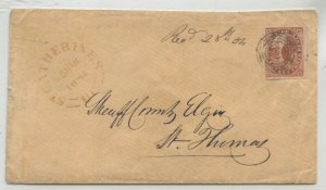 Canada 1852 VF 3d Beaver on choice March 25th 1854 cover to St. Thomas