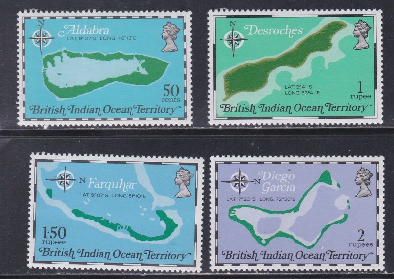 British Indian Ocean Territory. # 82-83, Maps of Islands, LH, 1/2Cat