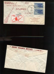 RRI ROCKET #3 FLOWN COVER JULY 1 1957 TOPAZ CALIFORNIA (HR1101)