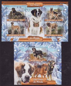 Mali- 2 used sheets-Animals-Dogs-St Bernard-2020-