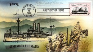 #3192 Remember the Maine Artist Proof Bevil FDC