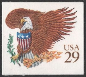 SC#2595 29¢ Eagle & Shield Booklet Single (1992) SA