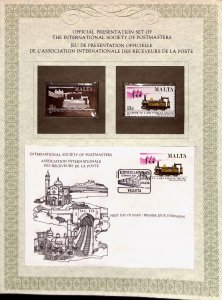 Malta silver stamp + FDC International Society of Postmasters