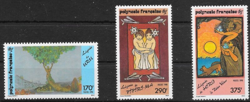 FRENCH POLYNESIA SG599/601 1990 POLYNESIAN LEGENDS MNH