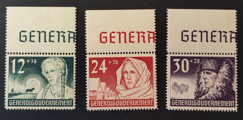 GERMANY THIRD 3RD REICH OCC POLAND GENERAL GOVERNMENT ORIGINAL SET 1940  MNH