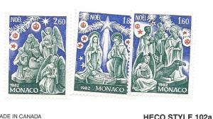 1982 CHRISTMAS MONACO MNH COMPLETE SET  