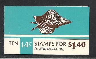 Palau - #75a MNH Marine Life Booklet with Pane of 10 Shells