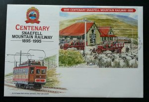 Isle Of Man Mountain Railway 1995 Locomotive  Train Transport Vehicle (ms FDC)