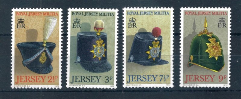 Jersey 1972 Royal Jersey Militia (1st issue) full set of stamps. MNH. Sg 77-80 
