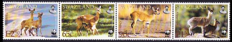 Swaziland WWF Klipspringer and Oribi Strip of 4v SG#704-707 MI#702-705