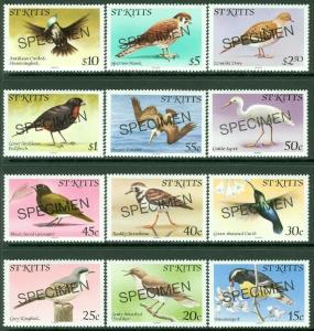 EDW1949SELL : ST KITTS Scott #55-66 Birds. Cplt set overprint 'SPECIMEN' VF MNH