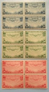 Scott#: C20, C21, C22 - Century of Progress Blocks of Four MOG SCV$96+ - Lot 3