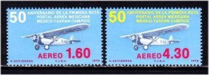 Mexico, X-ABC1 Plane (SC# C561-C562) MNH SET