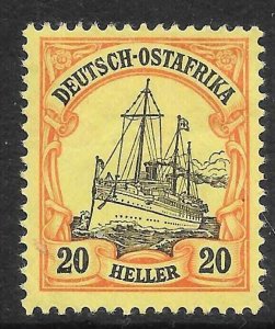 GERMAN EAST AFRICA SG30 1905 20h BLACK & RED ON YELLOW MTD MINT