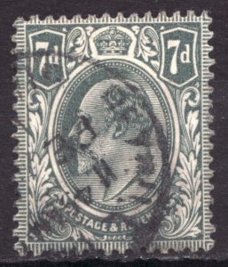 1909 Great Britain Sc #145 - 7p KEVII Used postage stamp Cv$14.00