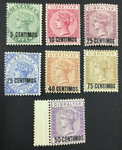 MOMEN: GIBRALTAR SG #15-21 1889 MINT OG H £225 LOT #64670