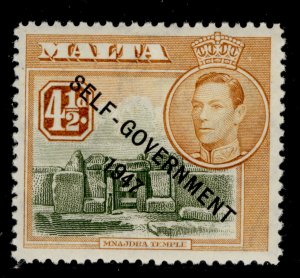 MALTA GVI SG241, 4½d olive-green and yellow-brown, LH MINT.