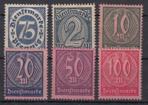 Germany Officials 1922 Sc#O15,18-21 Mi#D69-74 mnh (DR1391)