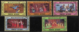 Mongolia #1594-1598 Used. Dances. 1987